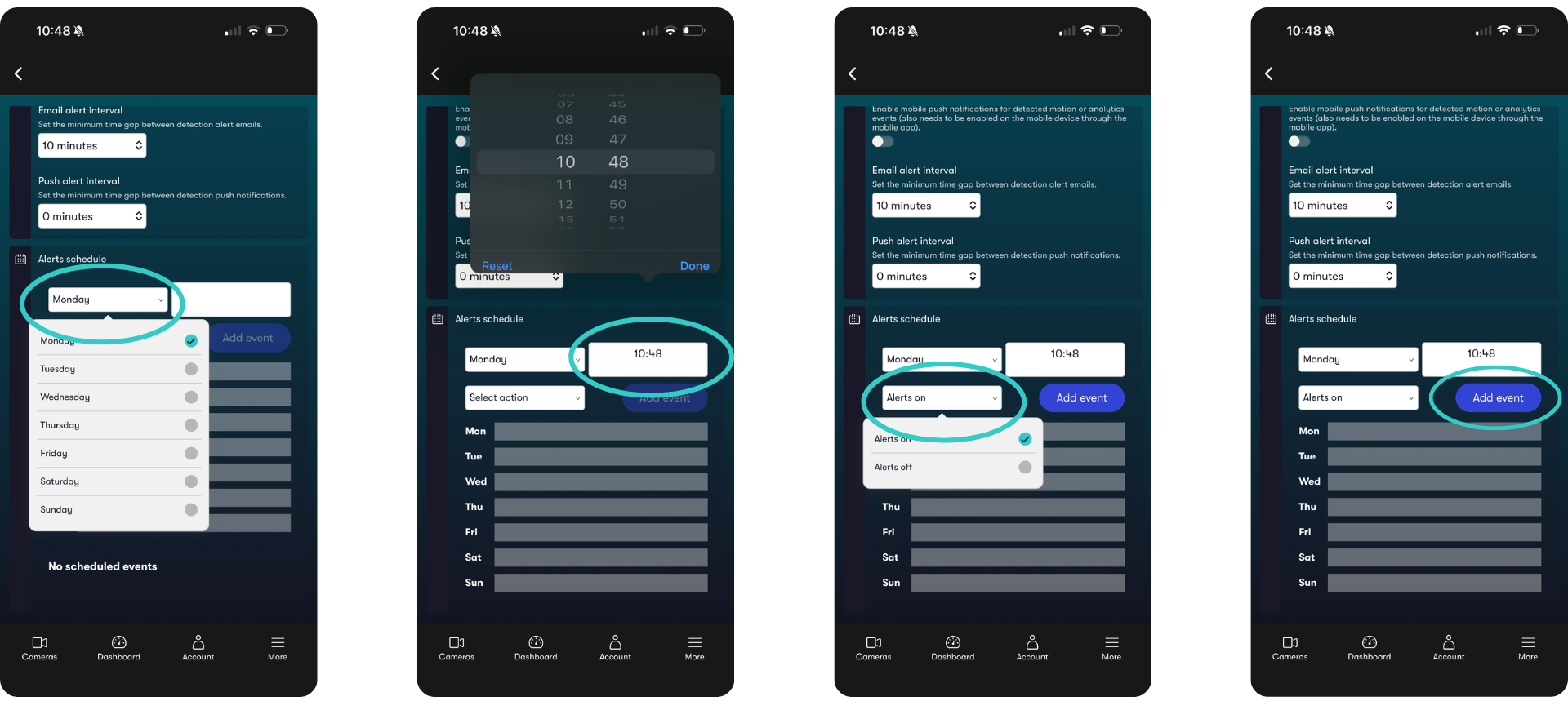Hikvision CCTV alerts scheduling mobile app