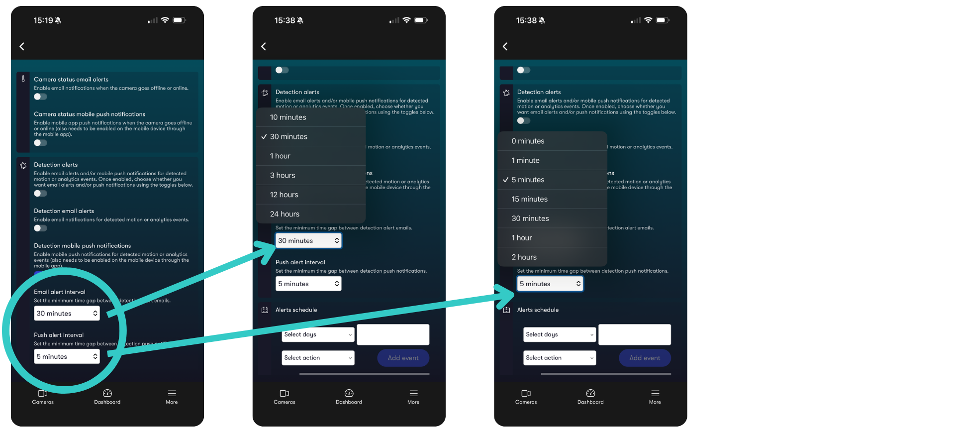 Hikvision mobile app alterting notifications