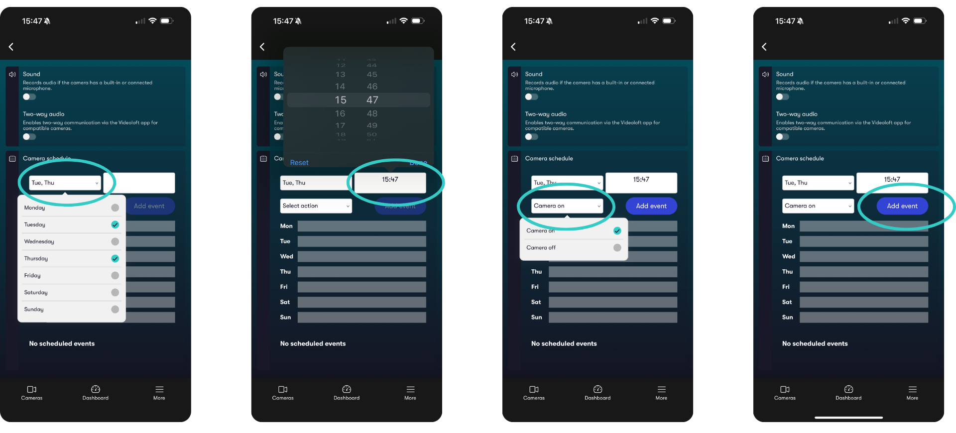 TVT CCTV camera scheduling mobile app