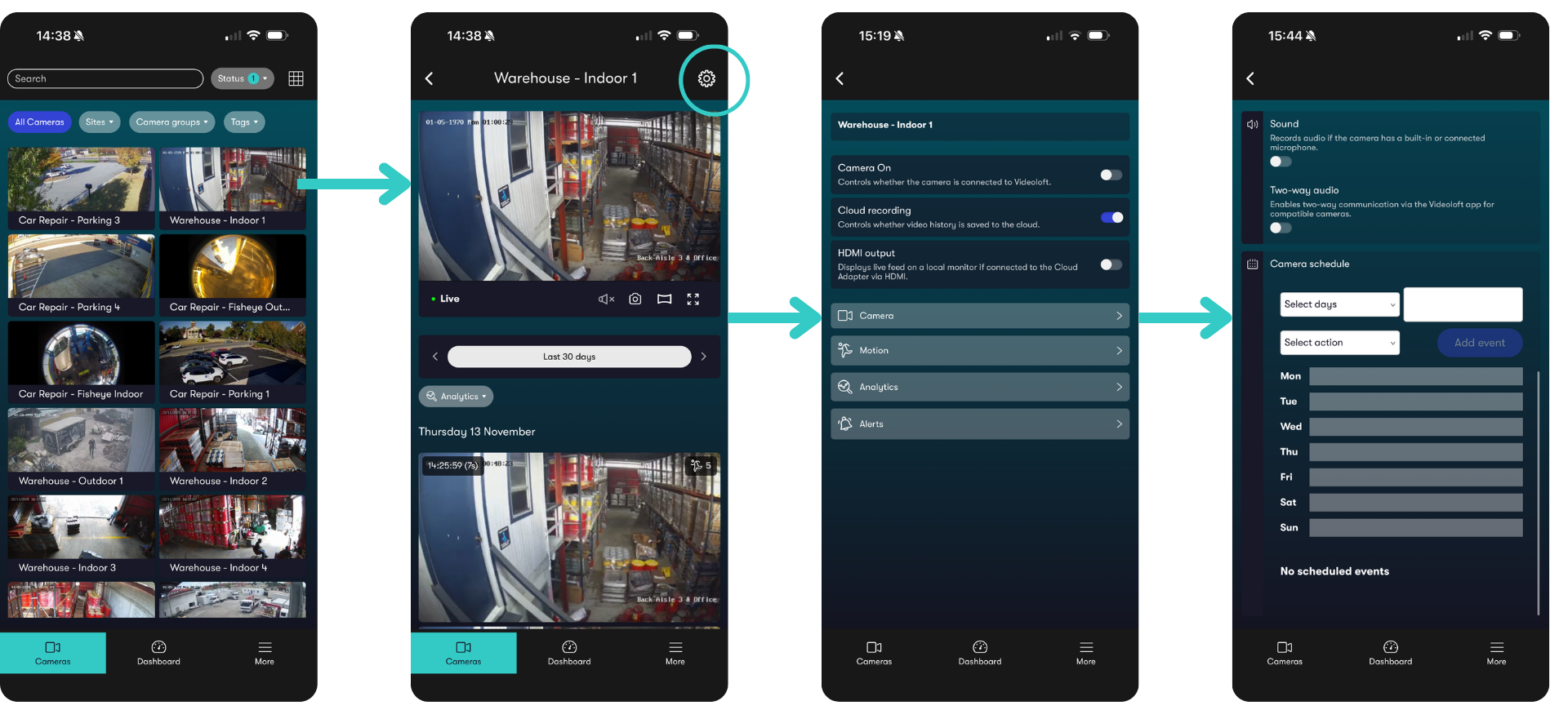 TVT CCTV camera scheduling mobile app